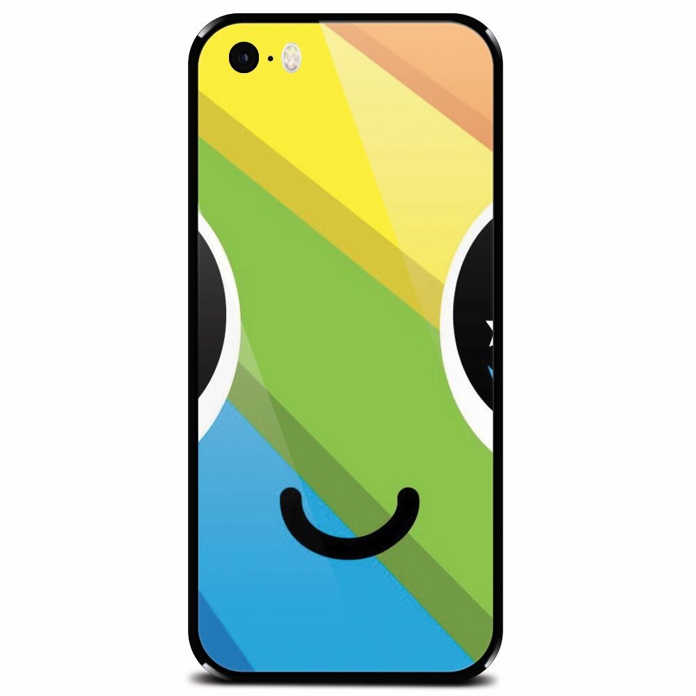 Husa din sticla securizata pentru Apple iPhone 5, Happy Face