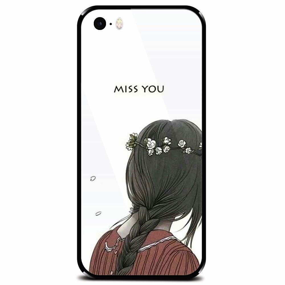 Husa din sticla securizata pentru Apple iPhone 5, Miss You