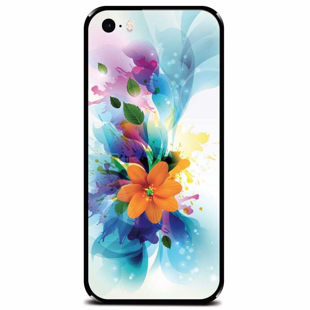 Husa din sticla securizata pentru Apple iPhone 5, Flower 011