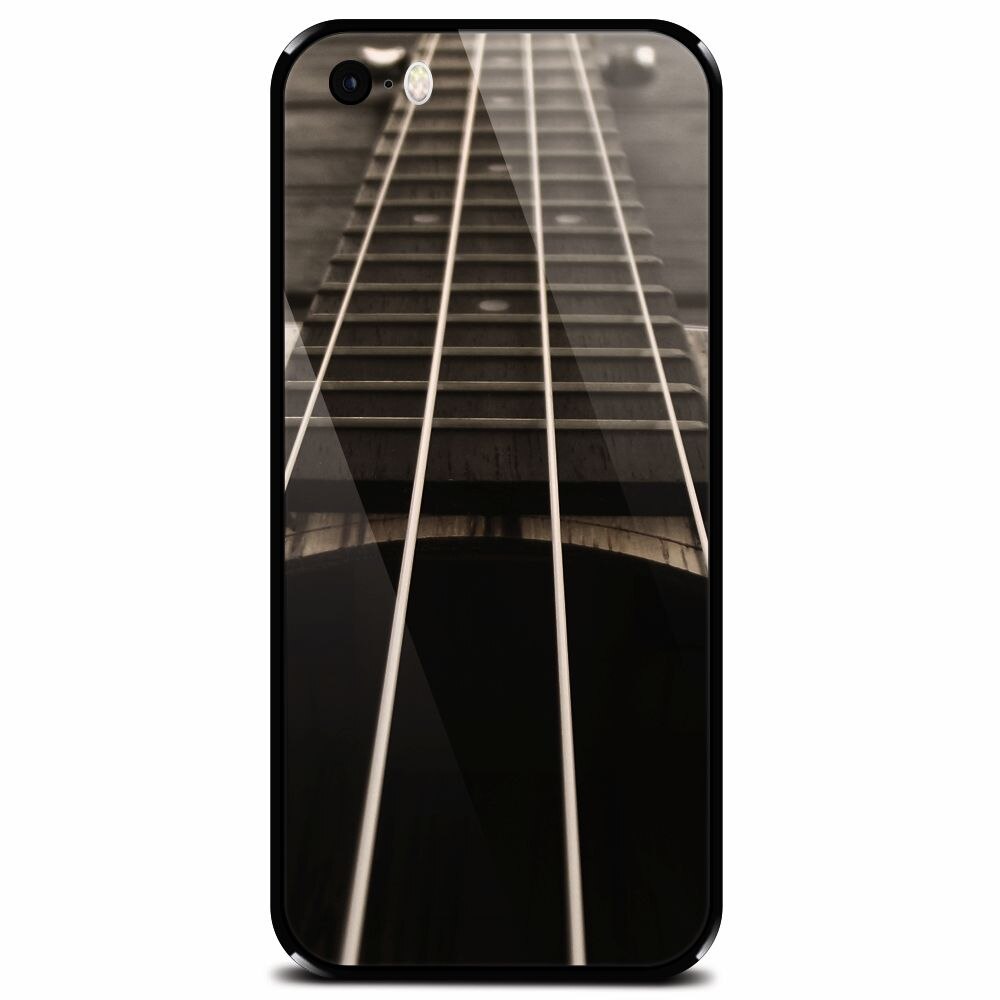 Husa din sticla securizata pentru Apple iPhone 5, Bass Guitar