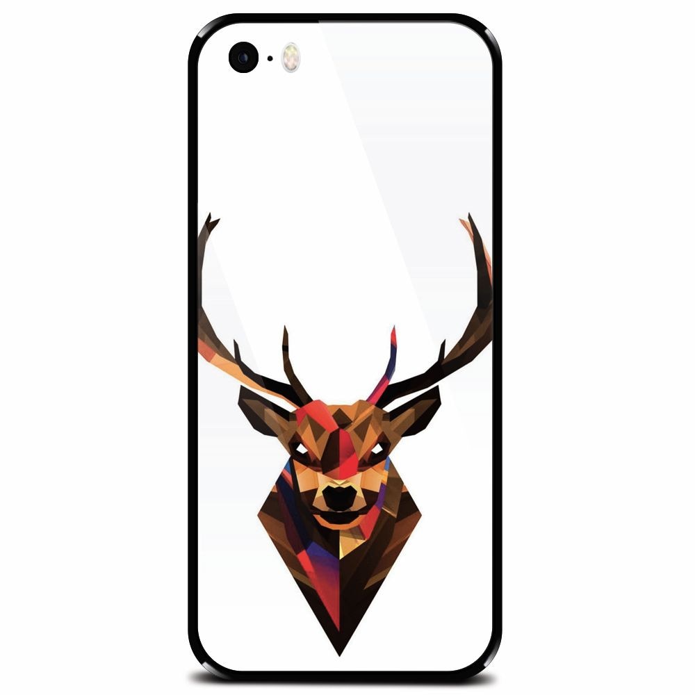 Husa din sticla securizata pentru Apple iPhone 5, Geometric Tibetan Antelope