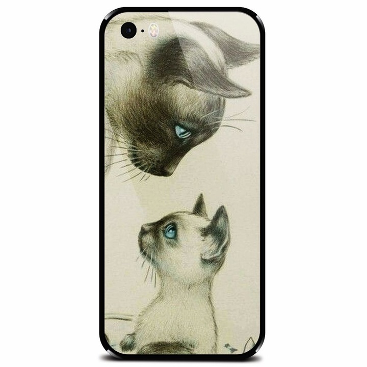 Védett üvegtok Apple iPhone 5, Little Cat telefonhoz