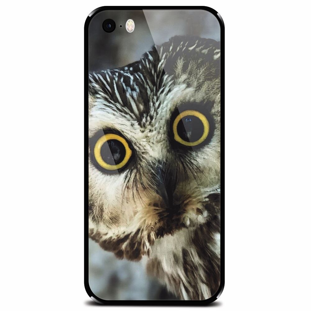 Husa din sticla securizata pentru Apple iPhone 5, Owl