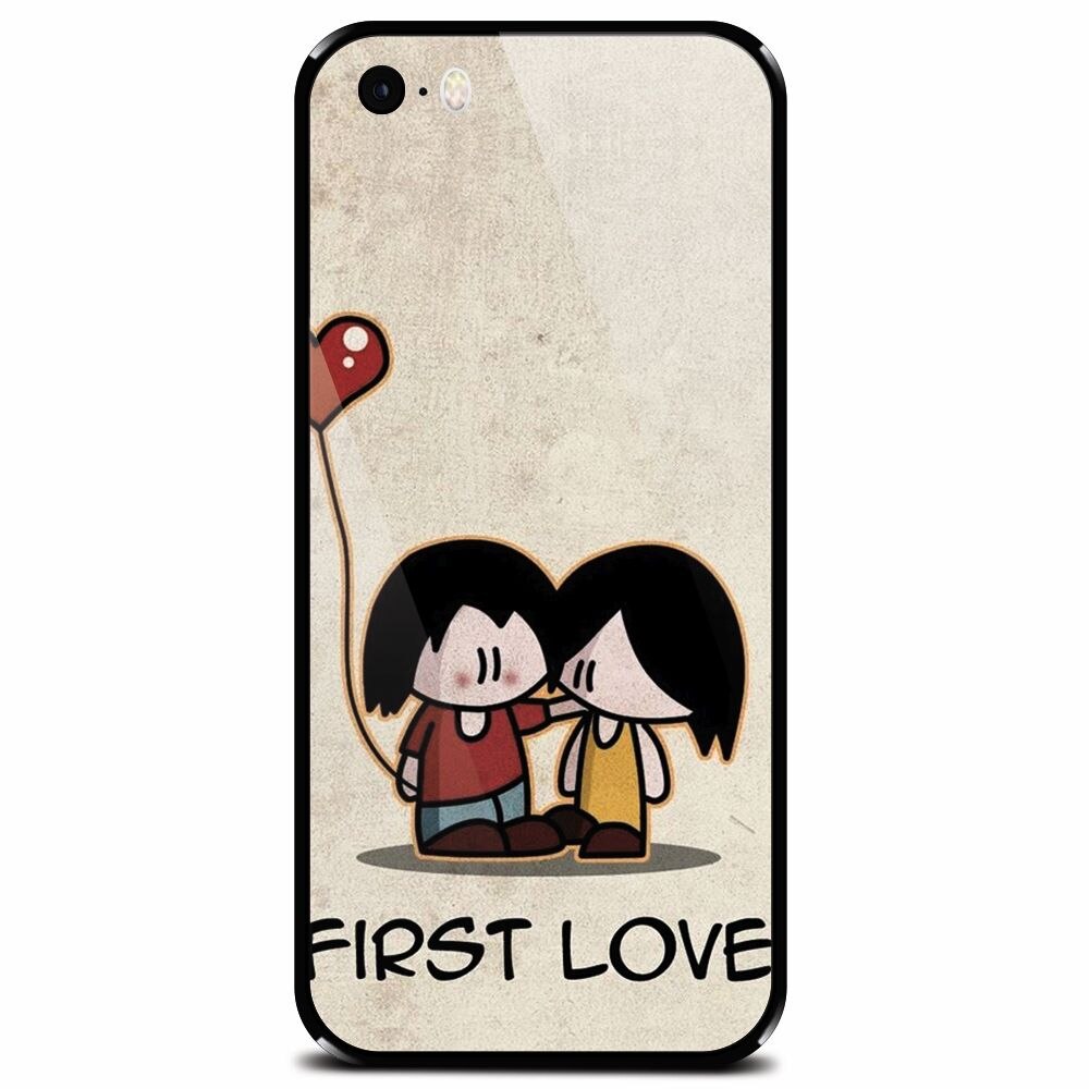 Husa din sticla securizata pentru Apple iPhone 5, First Love Great Lock Screen