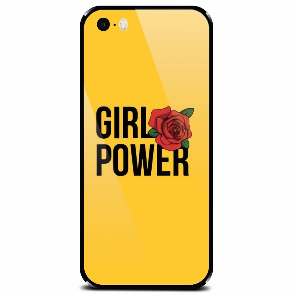 Husa din sticla securizata pentru Apple iPhone 5, Girl Power