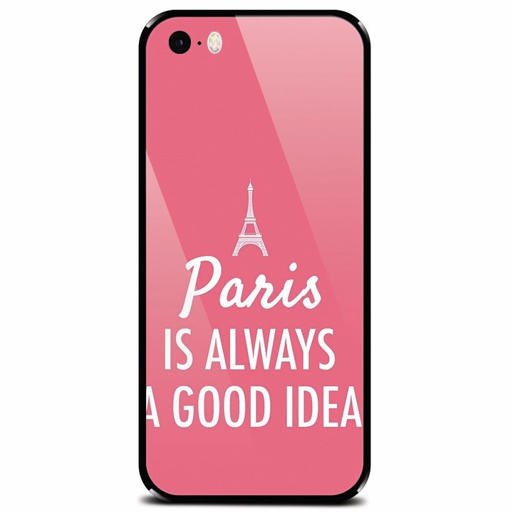 Edzett üvegtok Apple iPhone 5-höz, Paris mindig jó ötlet