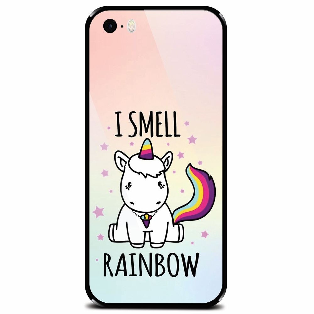 Husa din sticla securizata pentru Apple iPhone 5, I Smell Rainbow