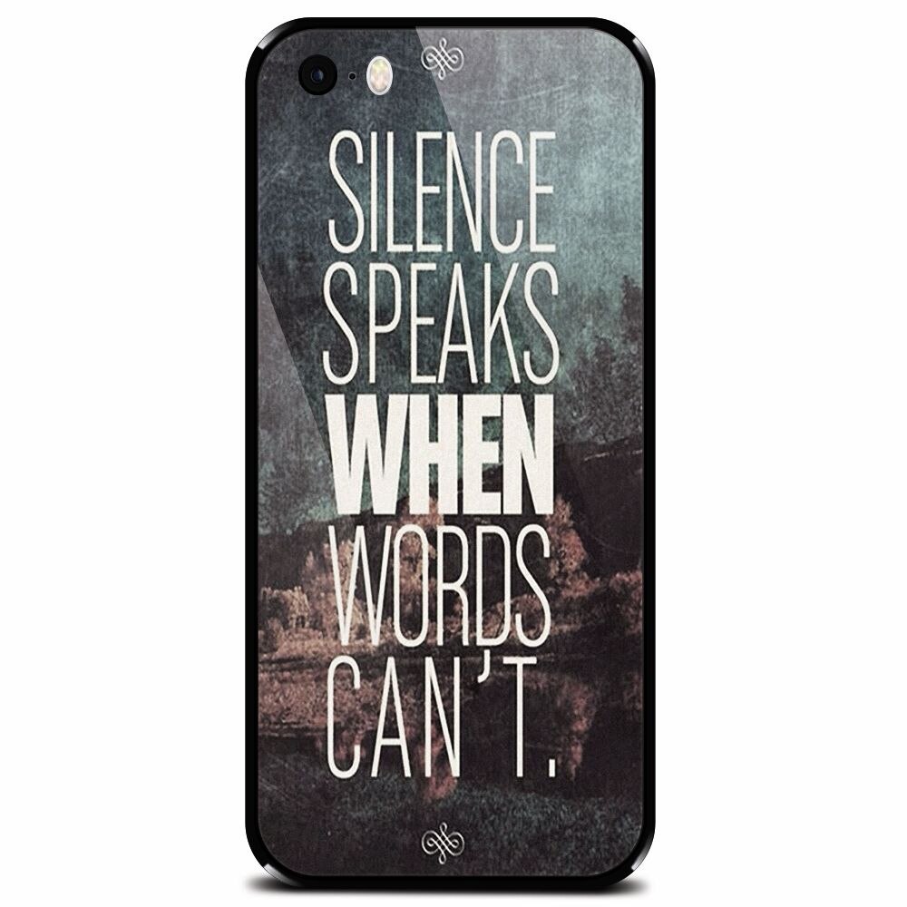 Husa din sticla securizata pentru Apple iPhone 5, Silence Speaks When Word Cannot