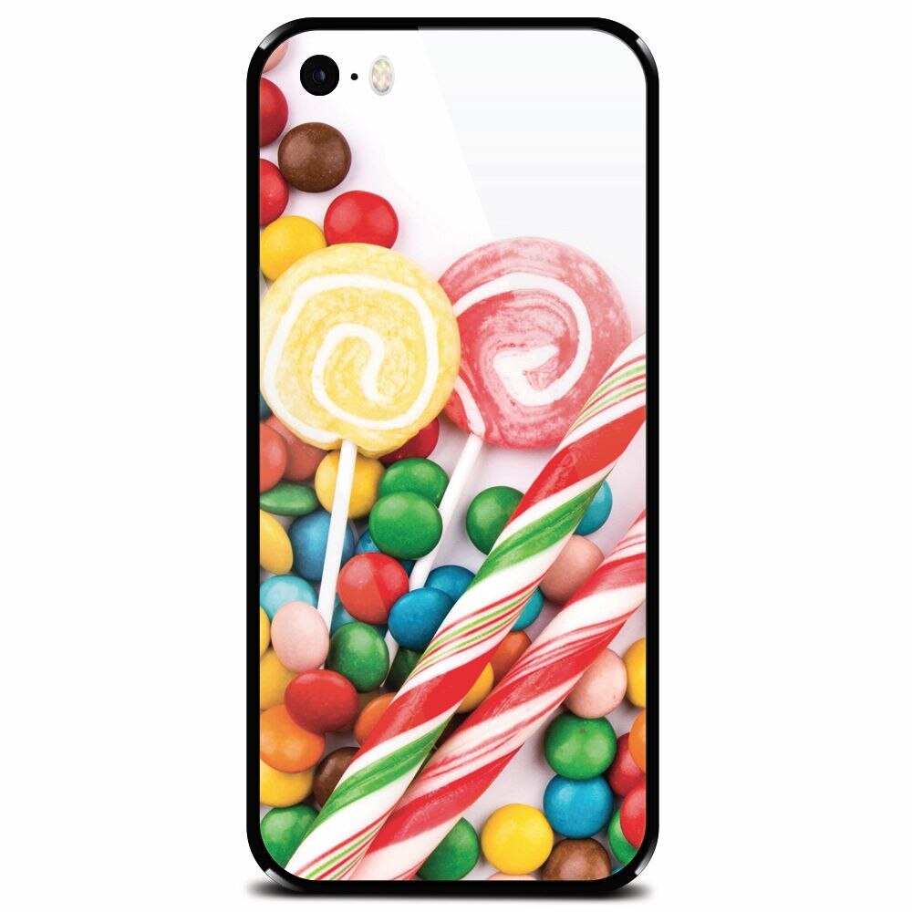 Husa din sticla securizata pentru Apple iPhone 5, Sweet Colorful Candy