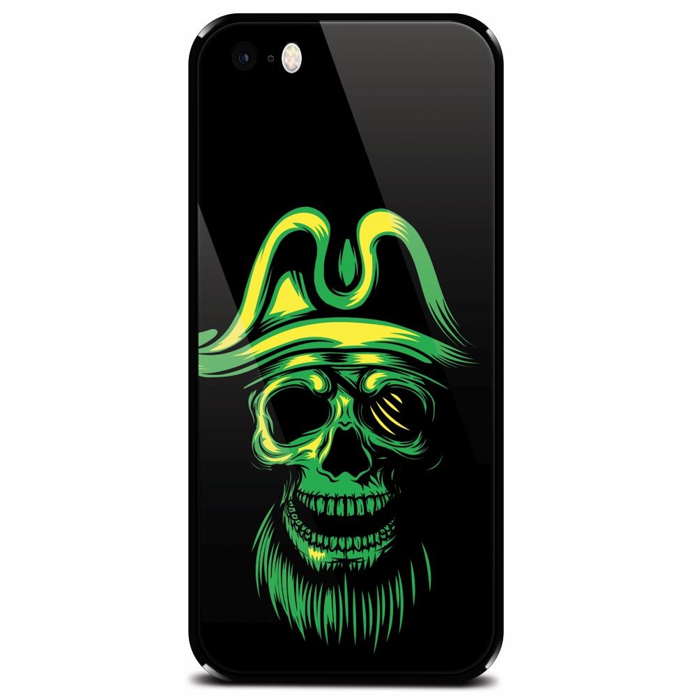 Husa din sticla securizata pentru Apple iPhone 5, Pirate Skull
