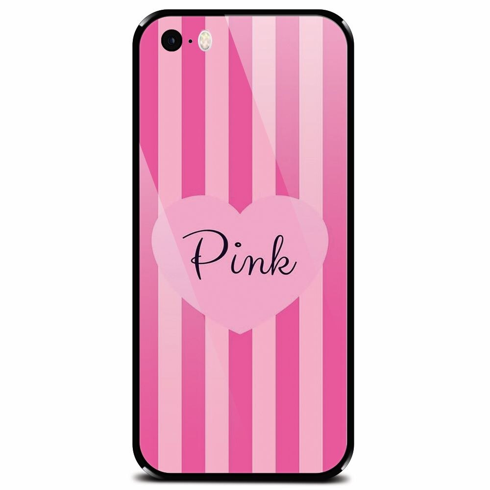Husa din sticla securizata pentru Apple iPhone 5, Pink