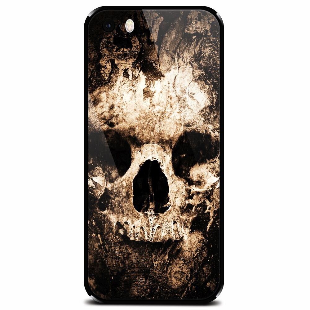 Husa din sticla securizata pentru Apple iPhone 5, Zombie Skull
