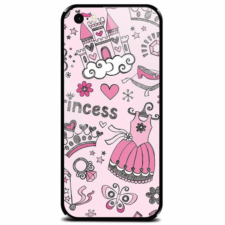 Edzett üvegtok Apple iPhone 5, Princess telefonhoz