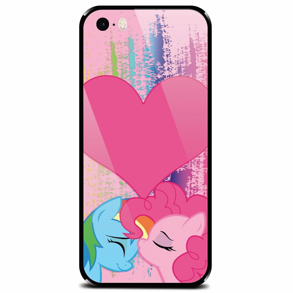 Husa din sticla securizata pentru Apple iPhone 5, Pinkie Kiss