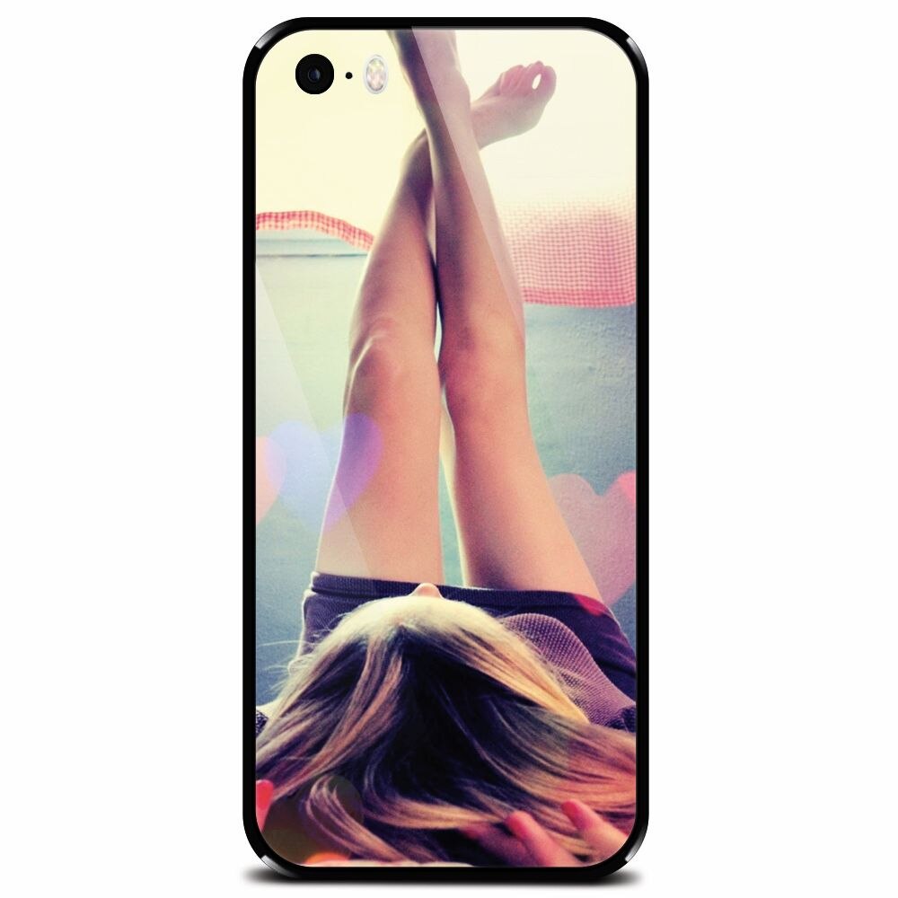 Husa din sticla securizata pentru Apple iPhone 5, Relax Girl