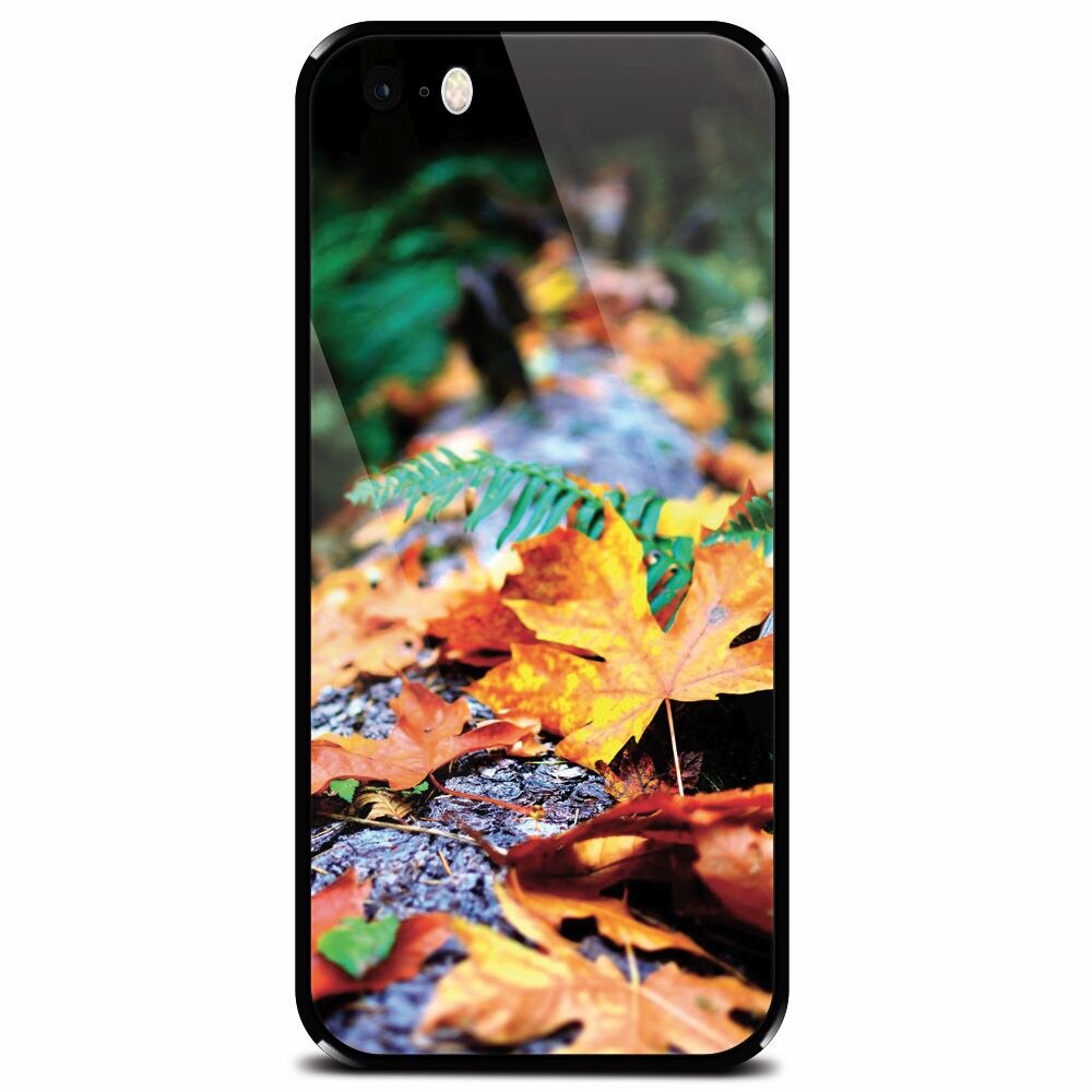 Husa din sticla securizata pentru Apple iPhone 5, Autumn Leaves