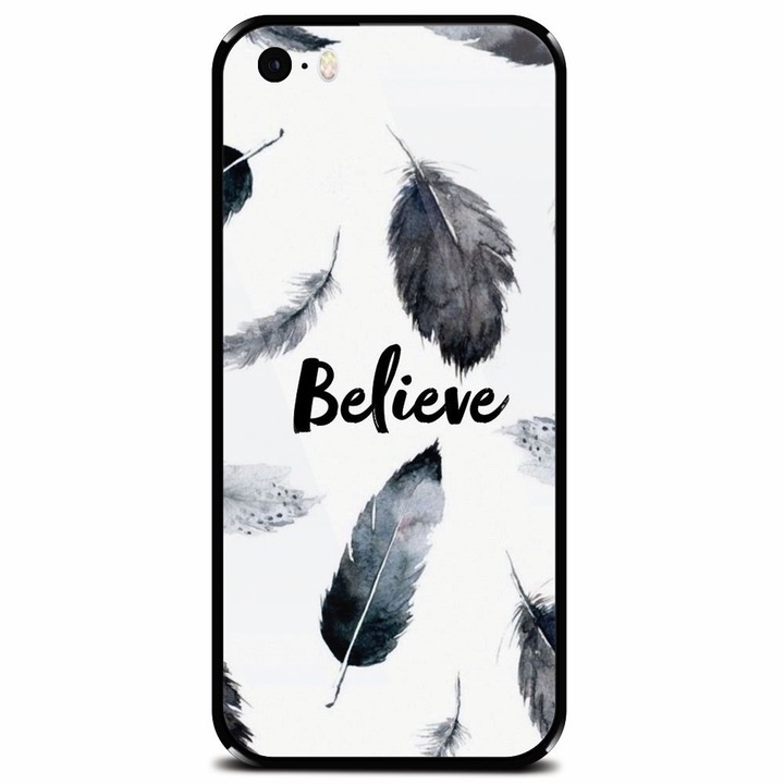 Biztonságos üvegtok Apple iPhone 5 telefonhoz, Believe