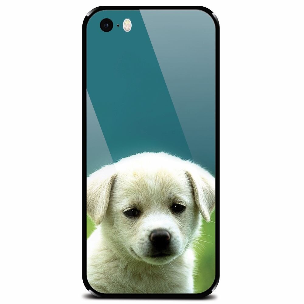 Husa din sticla securizata pentru Apple iPhone 5, Puppy Style