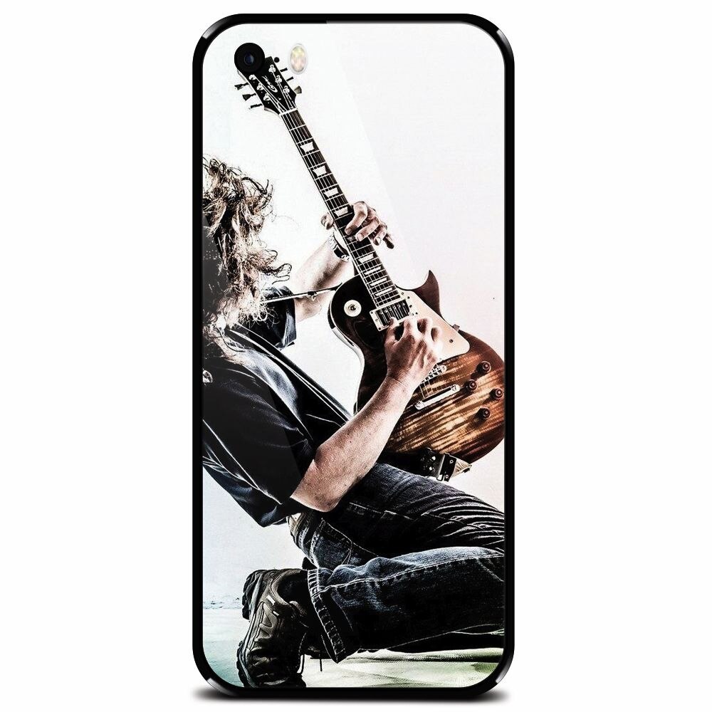 Husa din sticla securizata pentru Apple iPhone 5, Rock Star