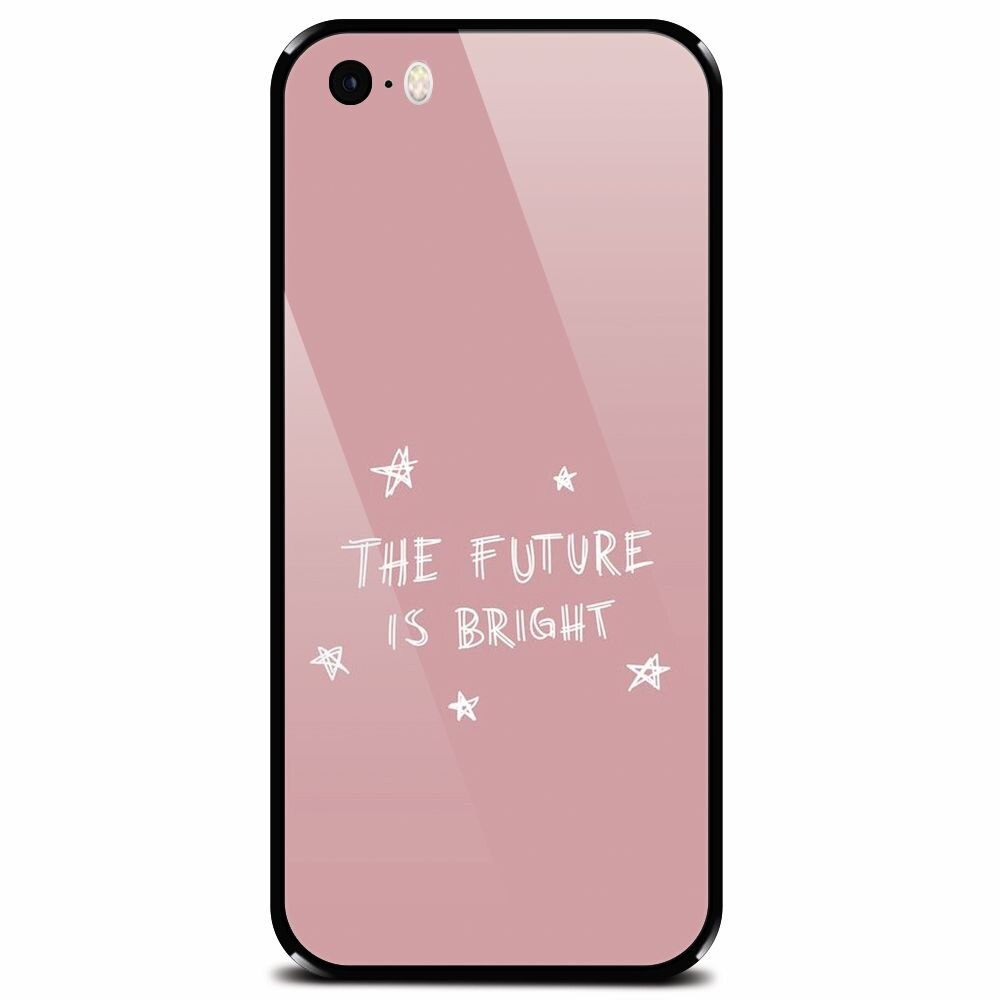 Husa din sticla securizata pentru Apple iPhone 5, The Future Is Bright