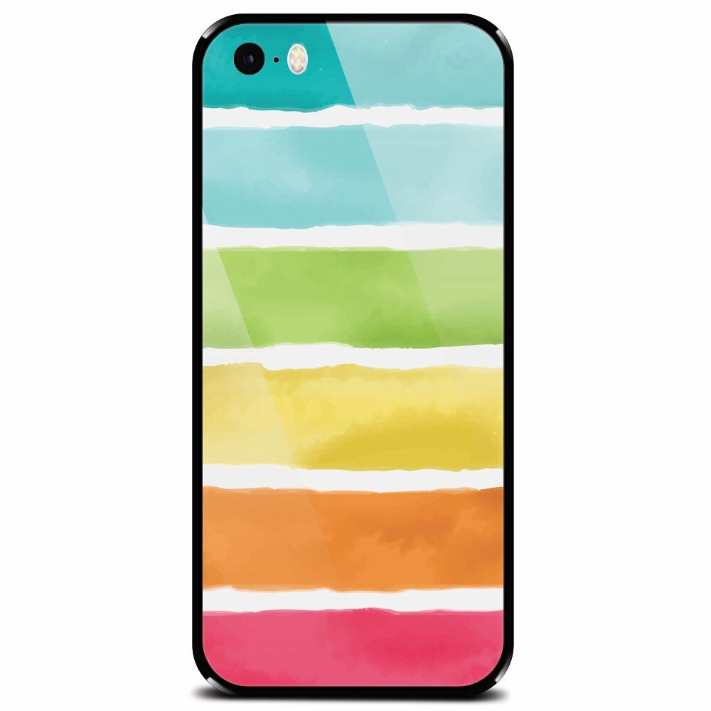 Husa din sticla securizata pentru Apple iPhone 5, Watercolors