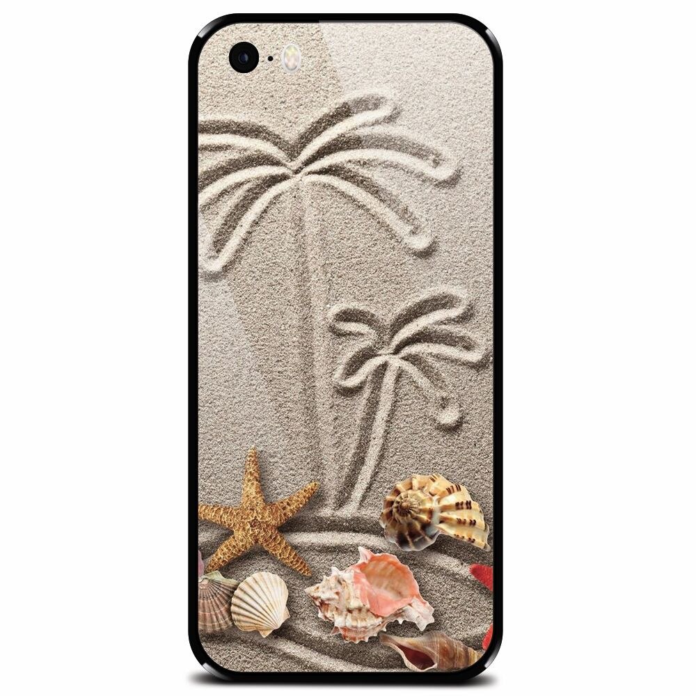 Husa din sticla securizata pentru Apple iPhone 5, Beach Sand