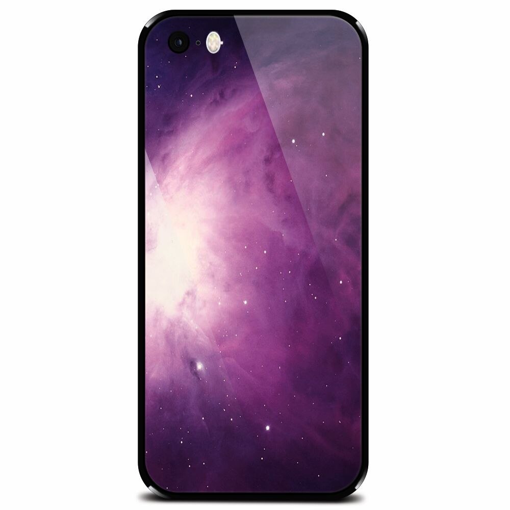 Husa din sticla securizata pentru Apple iPhone 5, Purple Supernova Nebula Explosion