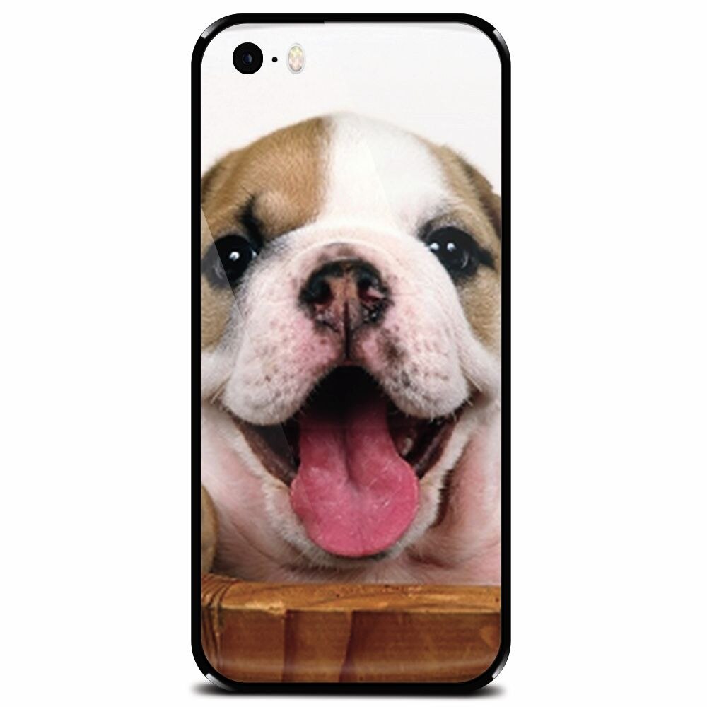 Husa din sticla securizata pentru Apple iPhone 5, Puppies 002