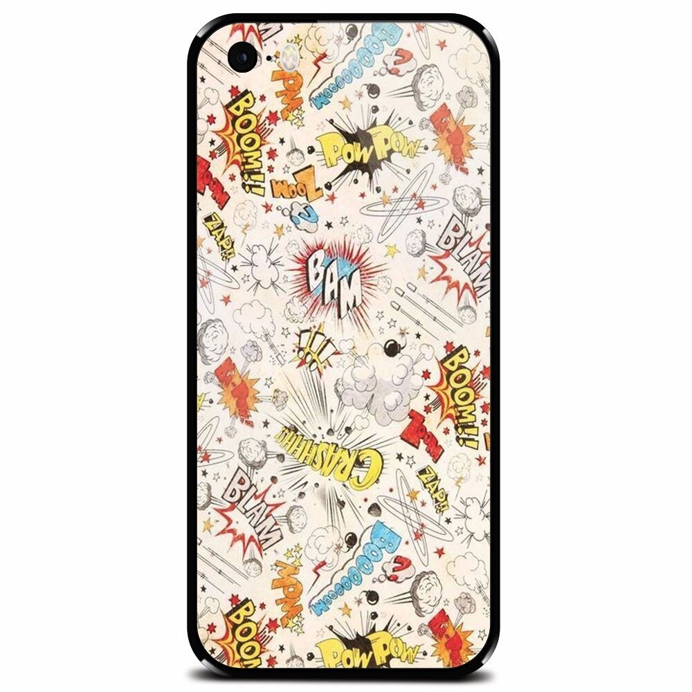 Husa din sticla securizata pentru Apple iPhone 5, Vintage Comic