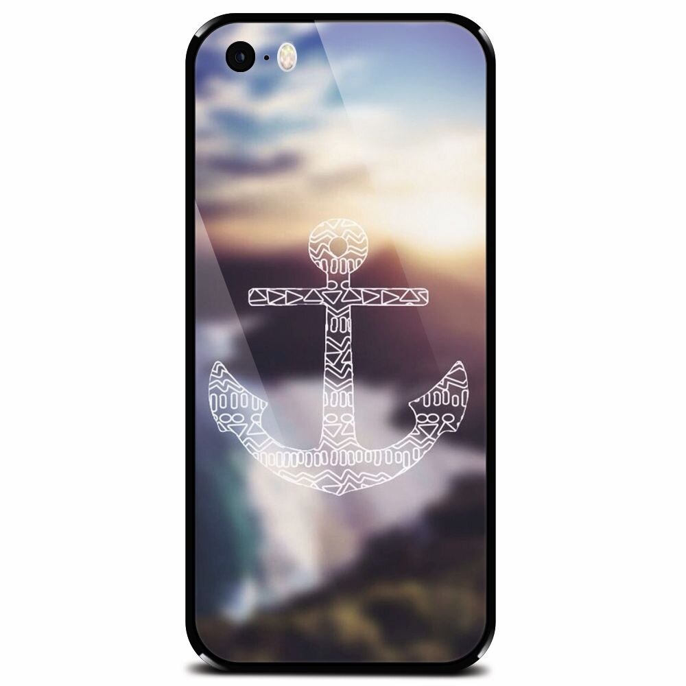 Husa din sticla securizata pentru Apple iPhone 5, Ancora