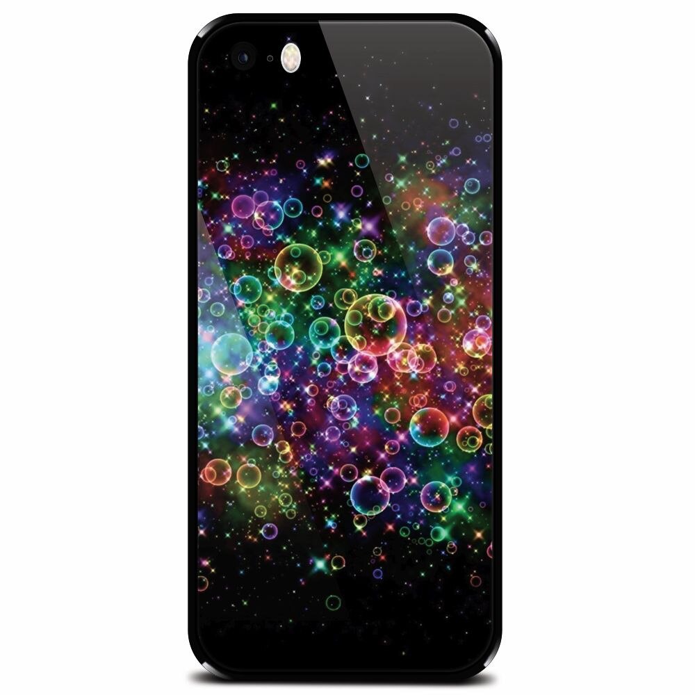 Husa din sticla securizata pentru Apple iPhone 5, Rainbow Colored Soap Bubbles