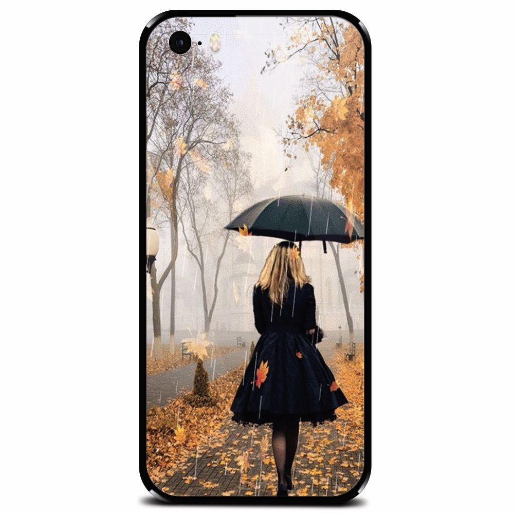 Husa din sticla securizata pentru Apple iPhone 5, Autum