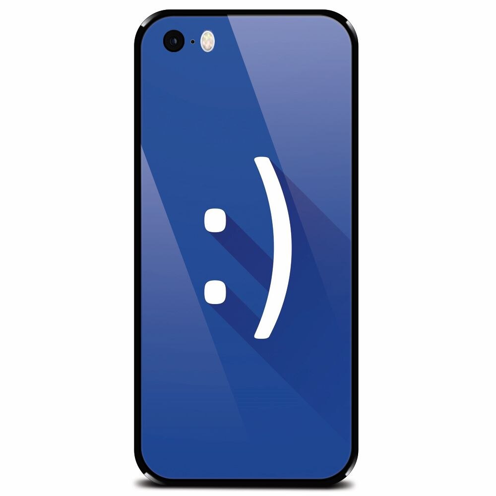 Husa din sticla securizata pentru Apple iPhone 5, Smile