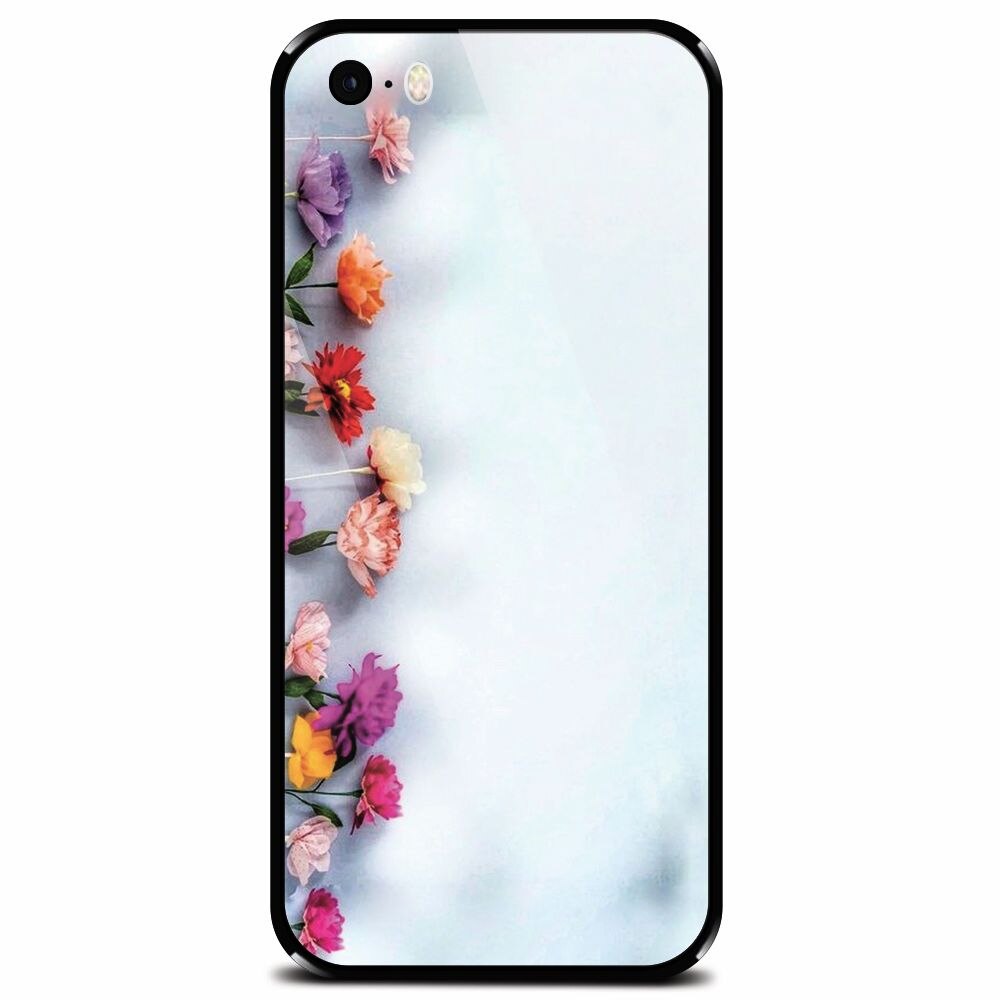 Husa din sticla securizata pentru Apple iPhone 5, Flowers