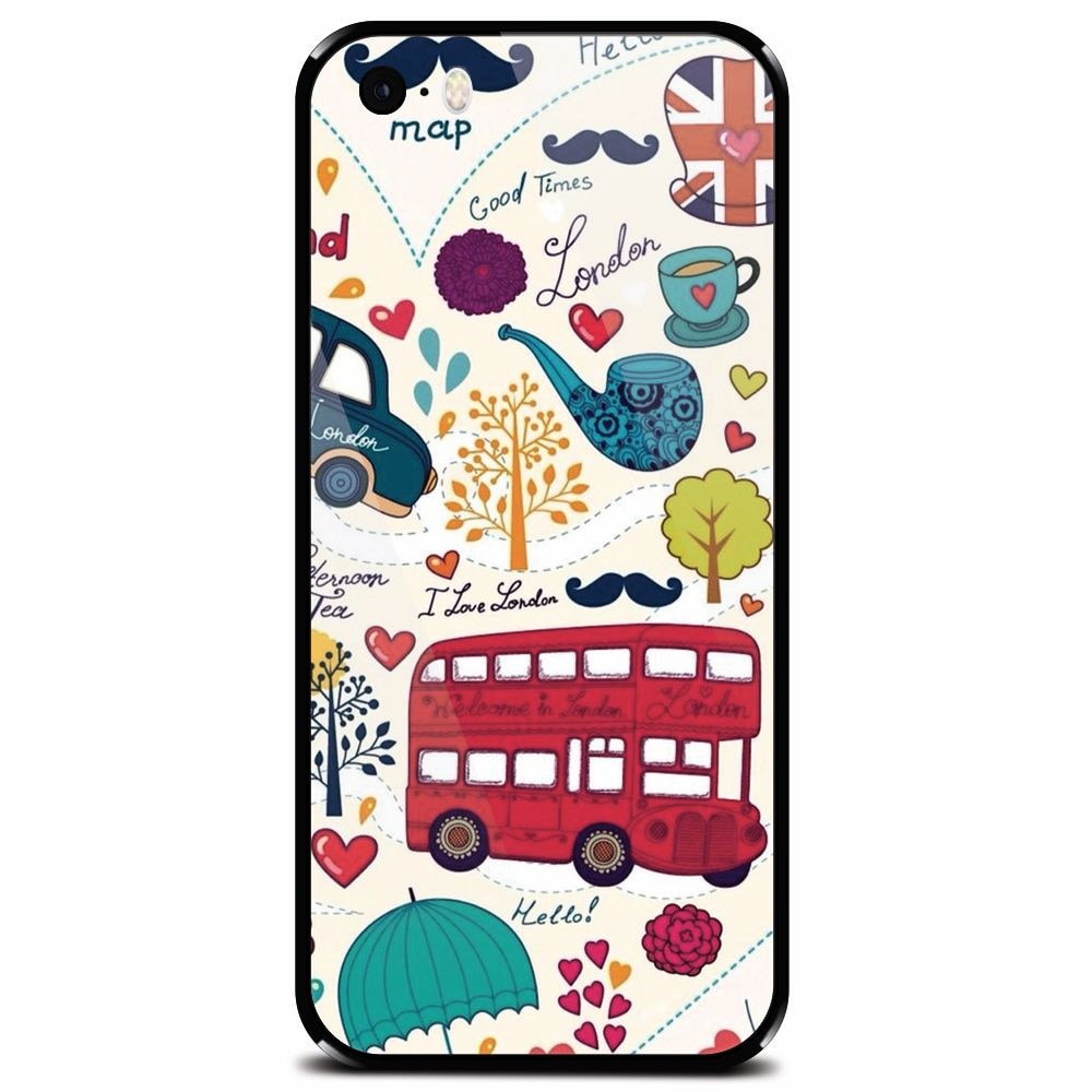 Husa din sticla securizata pentru Apple iPhone 5, Welcome In London