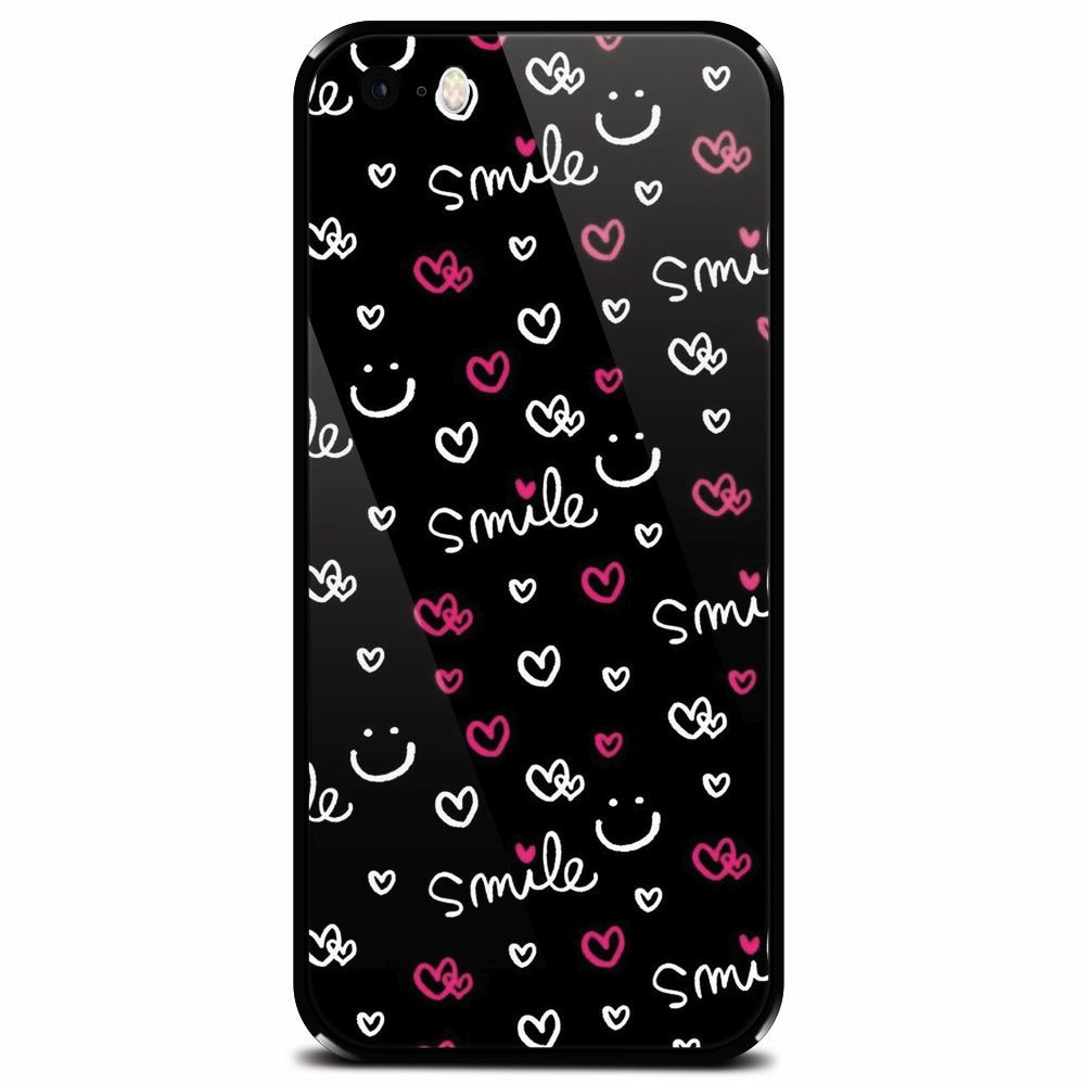 Husa din sticla securizata pentru Apple iPhone 5, Smile 101