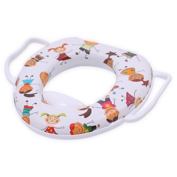 Reductor Lorelli Moale pentru Toaleta, cu Manere, Kids White Reductor Lorelli Moale pentru Toaleta, cu Manere, Kids White