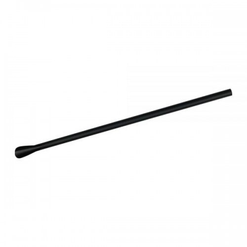 Paie biodegradabile cu lingurita, negru, PLA, 21 cm, Ø 0.6 cm, set 250 buc