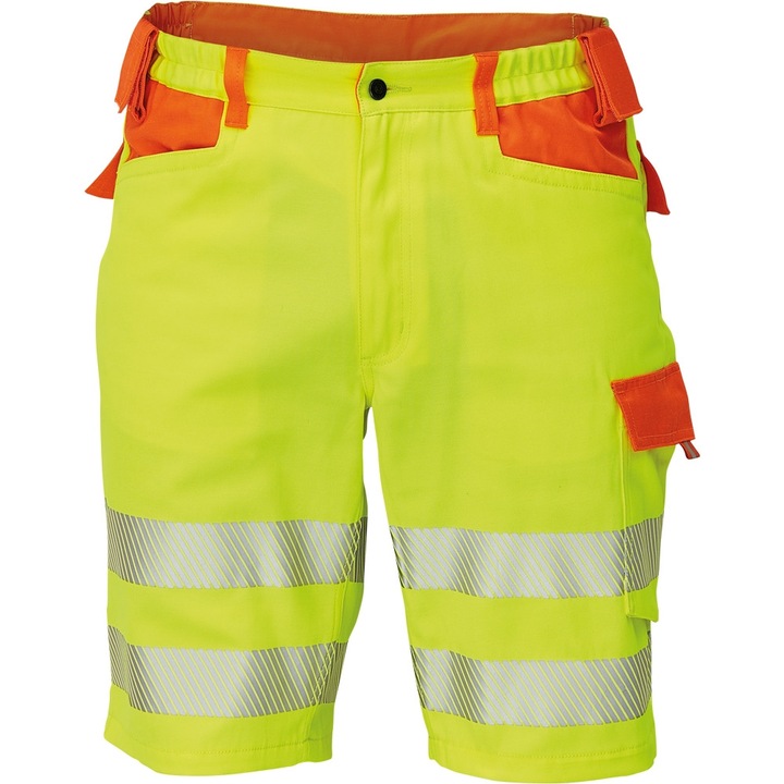 Pantaloni reflectorizanti scurti, profesionali, Certificati HI-VIS, cu 5 buzunare, LATTON, 60 EU
