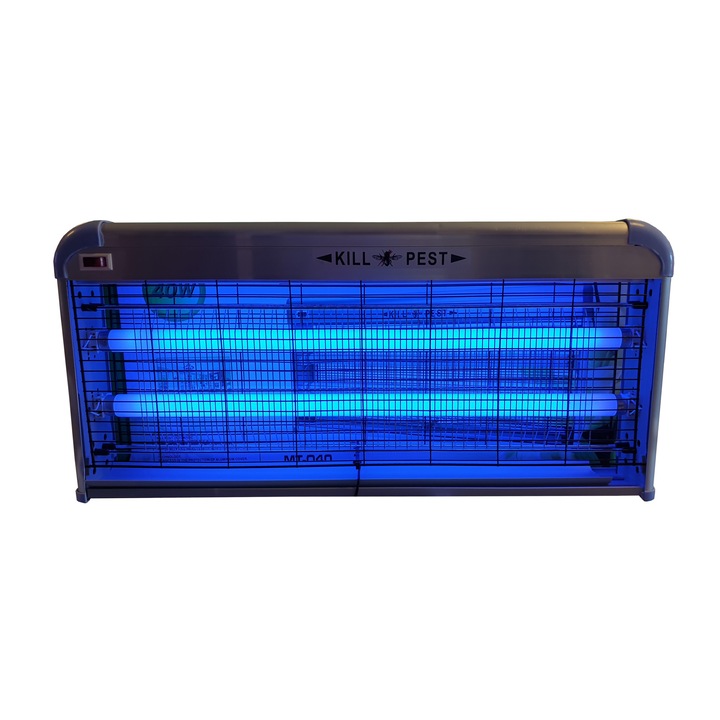 UV неоново устройство, Kill Mosquito, против комари, мухи, молци и други насекоми, 40 W, за закрито и на открито, сребрист