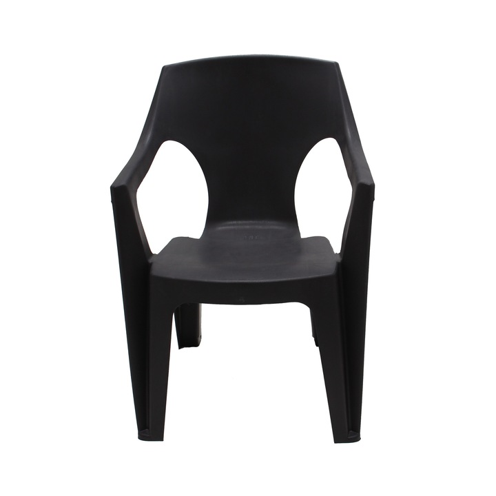 Scaun gradina, terasa sau evenimente din plastic de culoare maro inchis, rezistent UV si la apa, ATS, inaltime 82 cm