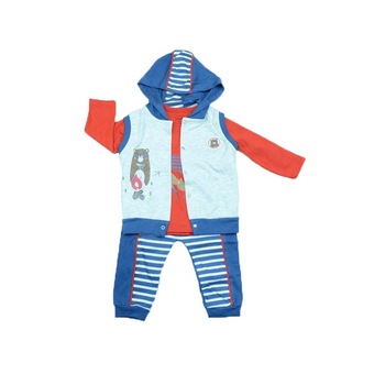 Compleu 3 piese pentru bebelusi NN TKE1147R, Multicolor Compleu 3 piese pentru bebelusi NN TKE1147R, Multicolor