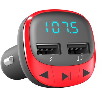 Modulator FM Energy Sistem 44825 Rosu microSD, USB Charger, MP3 Modulator FM Energy Sistem 44825 Rosu microSD, USB Charger, MP3