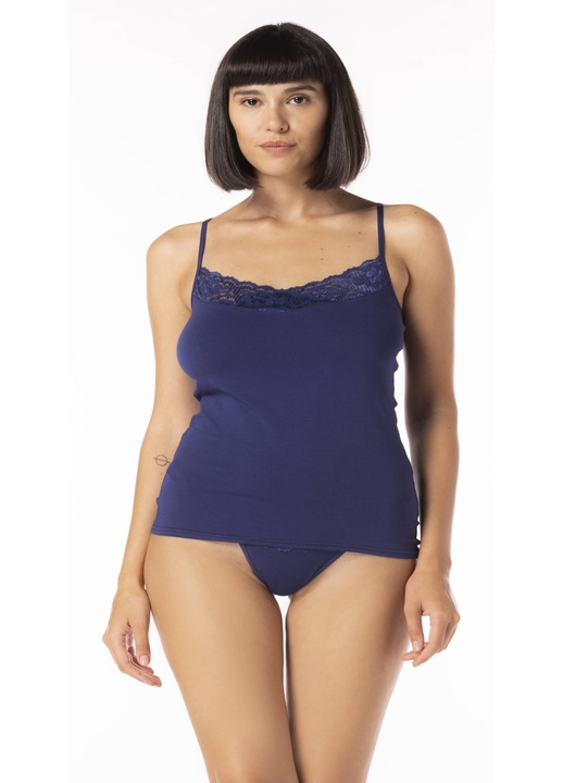 Maiou cu dantela pentru femei MF98, Bleumarin