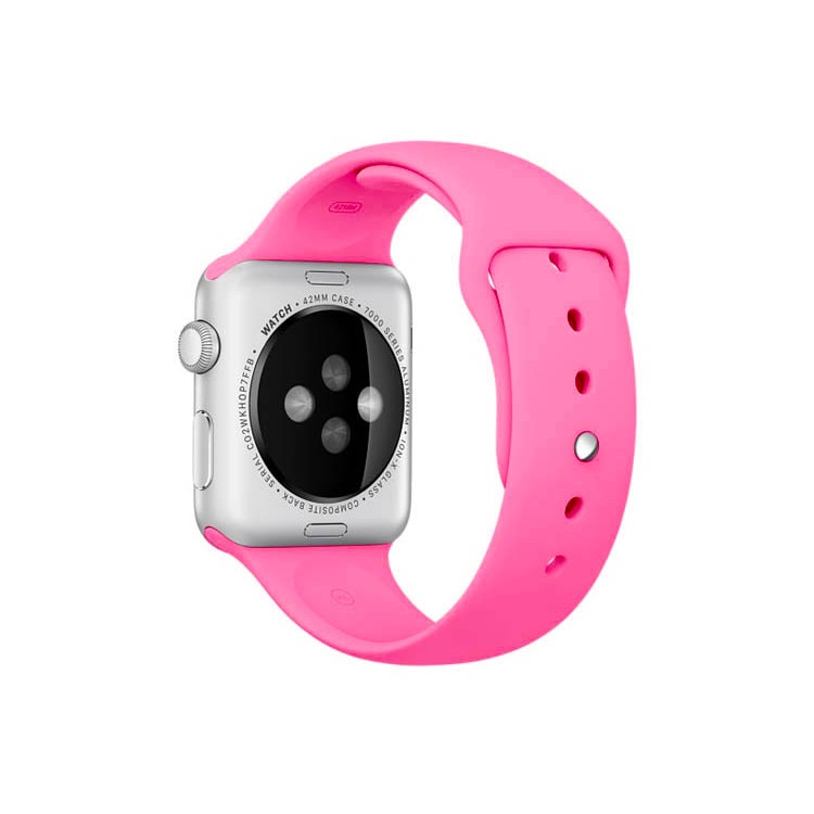 Curea compatibila cu Apple Watch 1/2/3/4, Bratara Sport, Silicon, Roz Deschis, 44mm