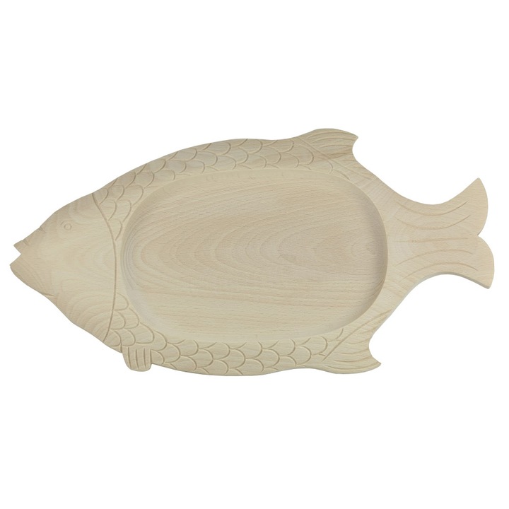 Platou forma PESTE, tava de servire, lemn masiv, rustic