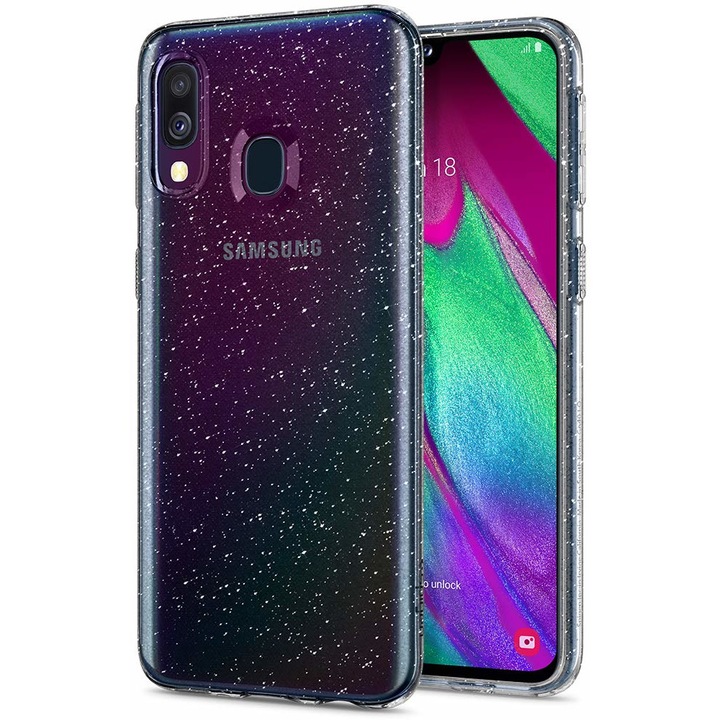 Силиконов гръб Lily Crystal Glitter за Samsung A305 Galaxy A30, Черен прозрачен