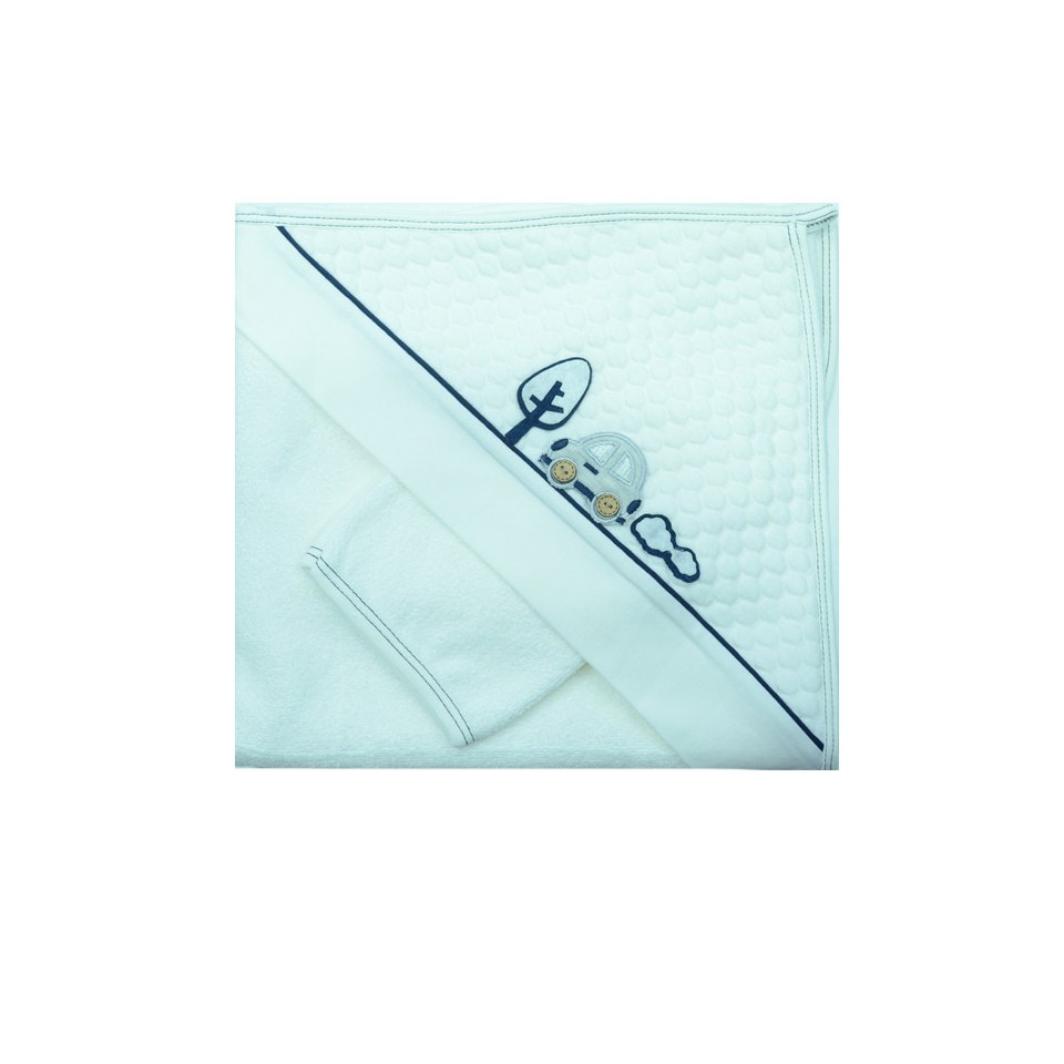 Prosop 85 x 85 cm cu gluga Bebelinna PBB15, Alb