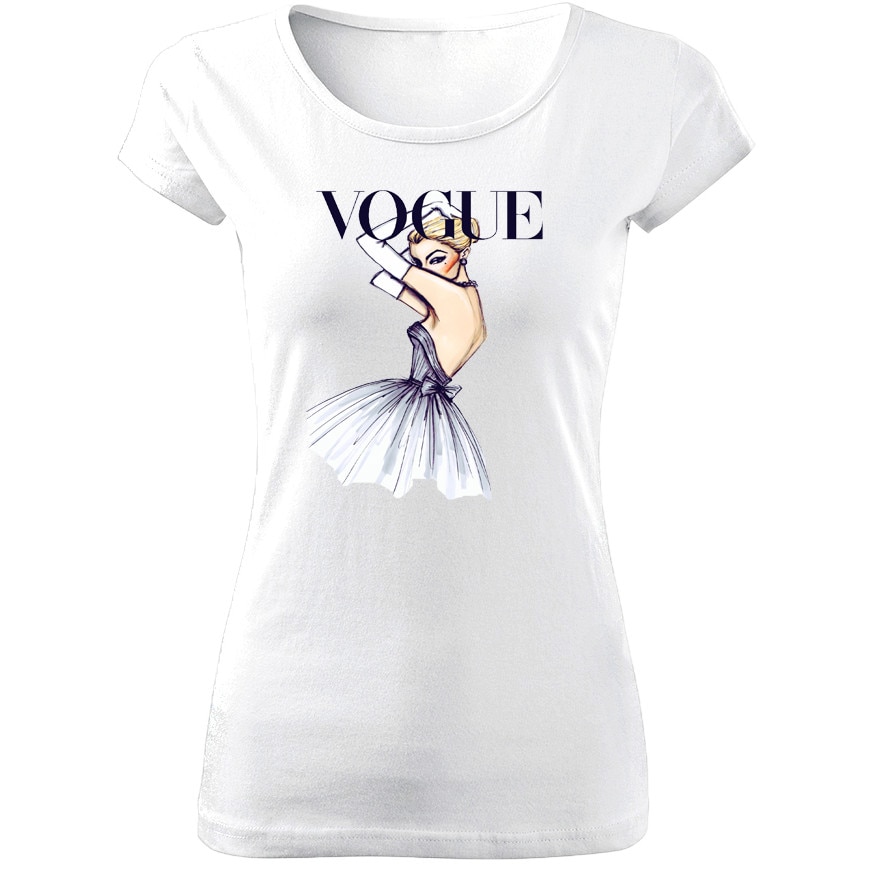 Tricou de dama ALB Vogue White COD TD026,Marime:XL