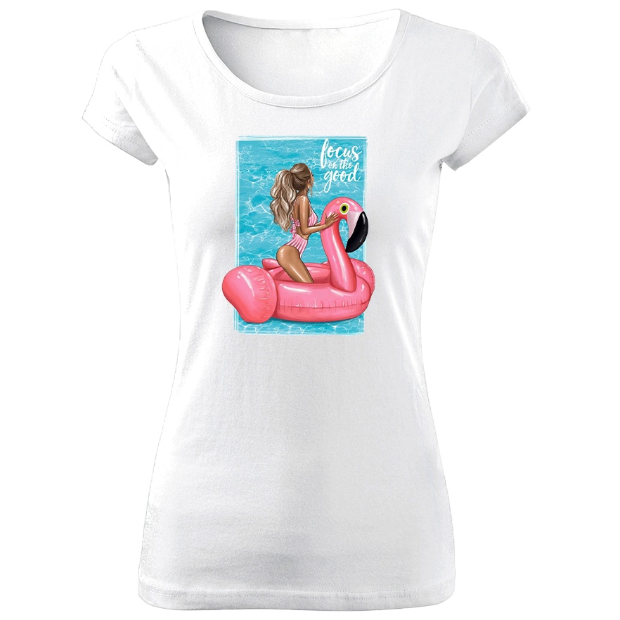 Tricou de dama ALB Focus on the good COD TD054,Marime:XL